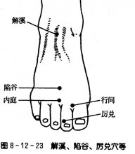 內庭穴位位置圖